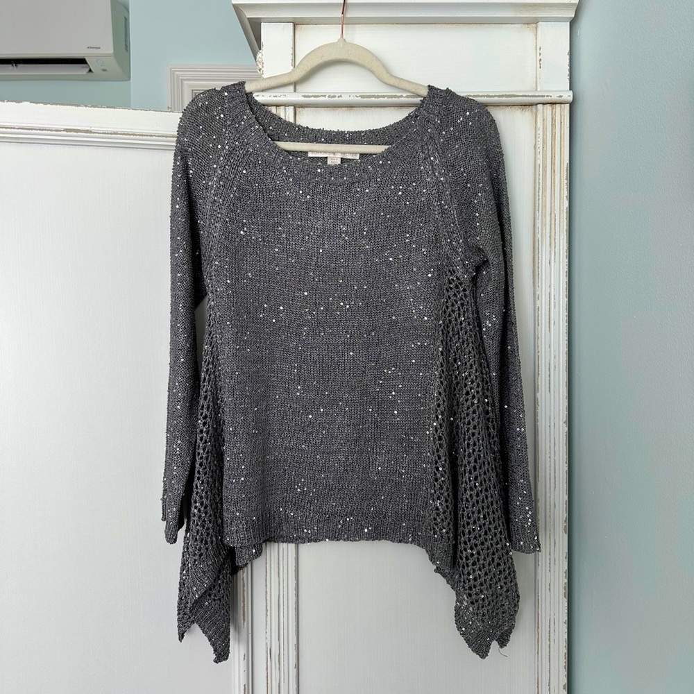 Boston Proper grey sequined sweater